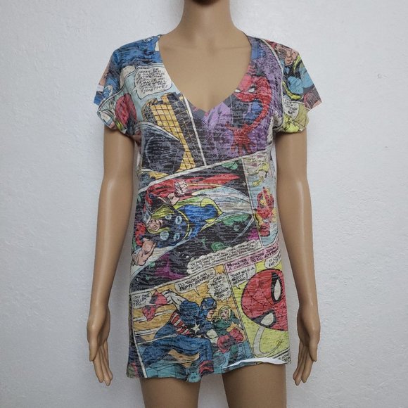 Marvel Tops - MARVEL Comics Graphic T-Shirt with dialogs